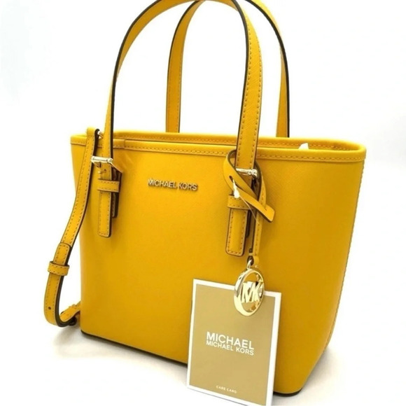 Michael Kors Xsmall Top Zip Tote Crossbody Bag Jasmine Yellow - Picture 3 of 8